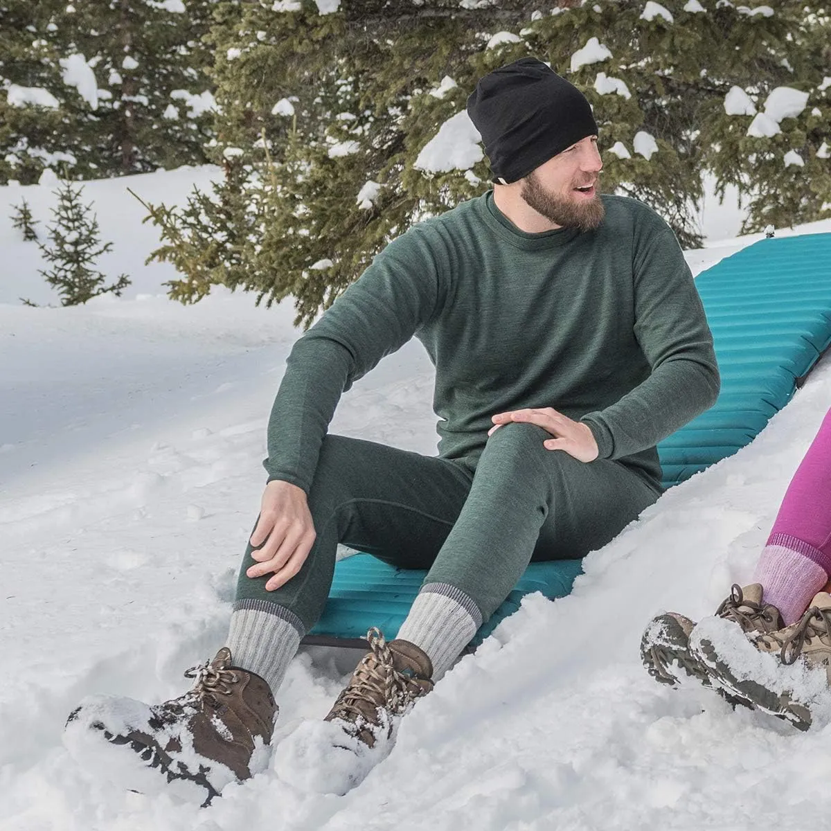 100% Merino Wool Bottoms Men's Base Layer Pants - Long Johns - Thermal Underwear