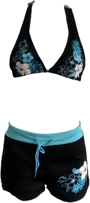2 Piece Y2k Halter Bikini Shorts Sets Women 2000s Vintage Summer Set Sexy Beach Swimsuit Going Out Outfits