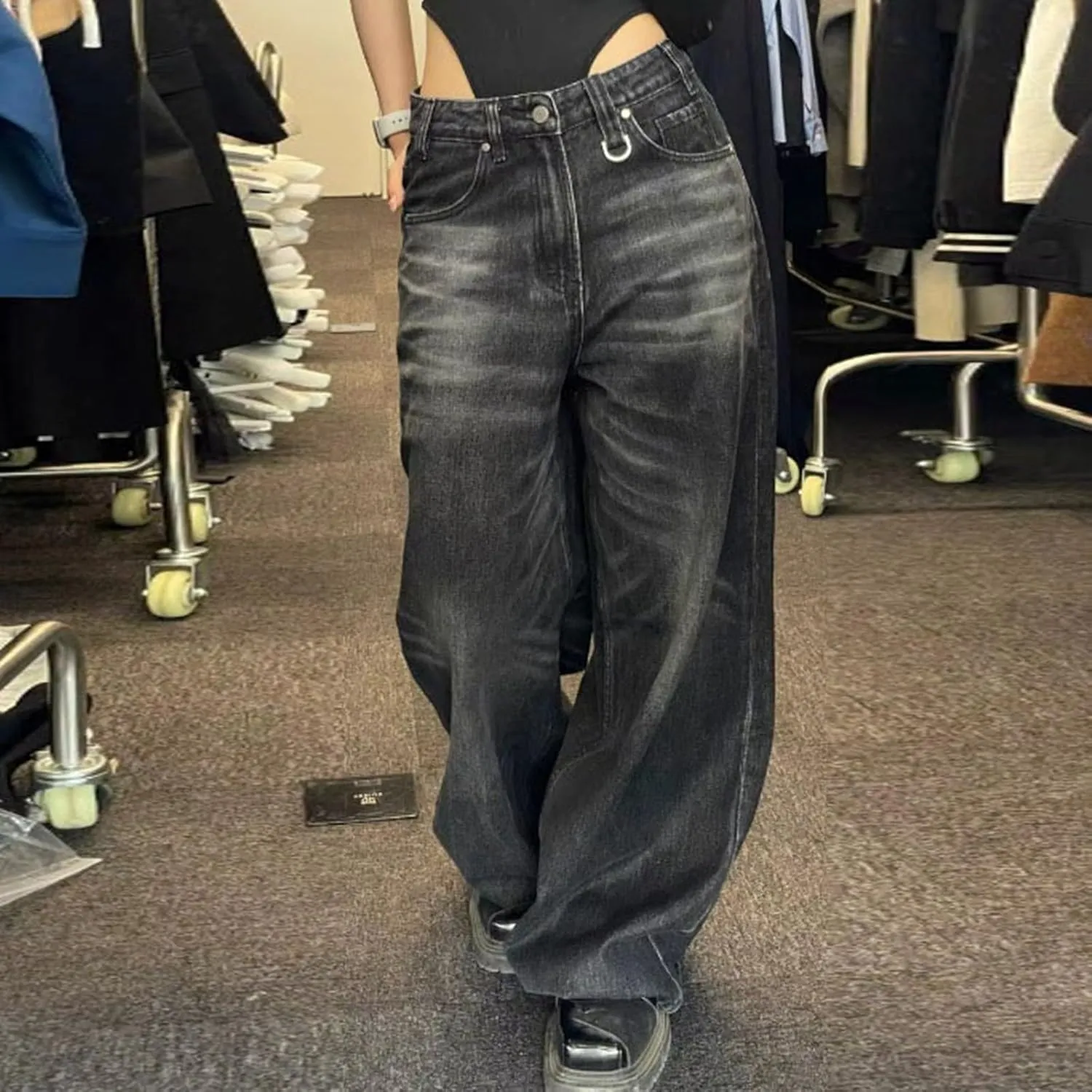 2024 Wide Leg Jeans for Women High Waist Loose Straight Denim Pants 90s Baggy Jeans Trouser Jeans with Pockets