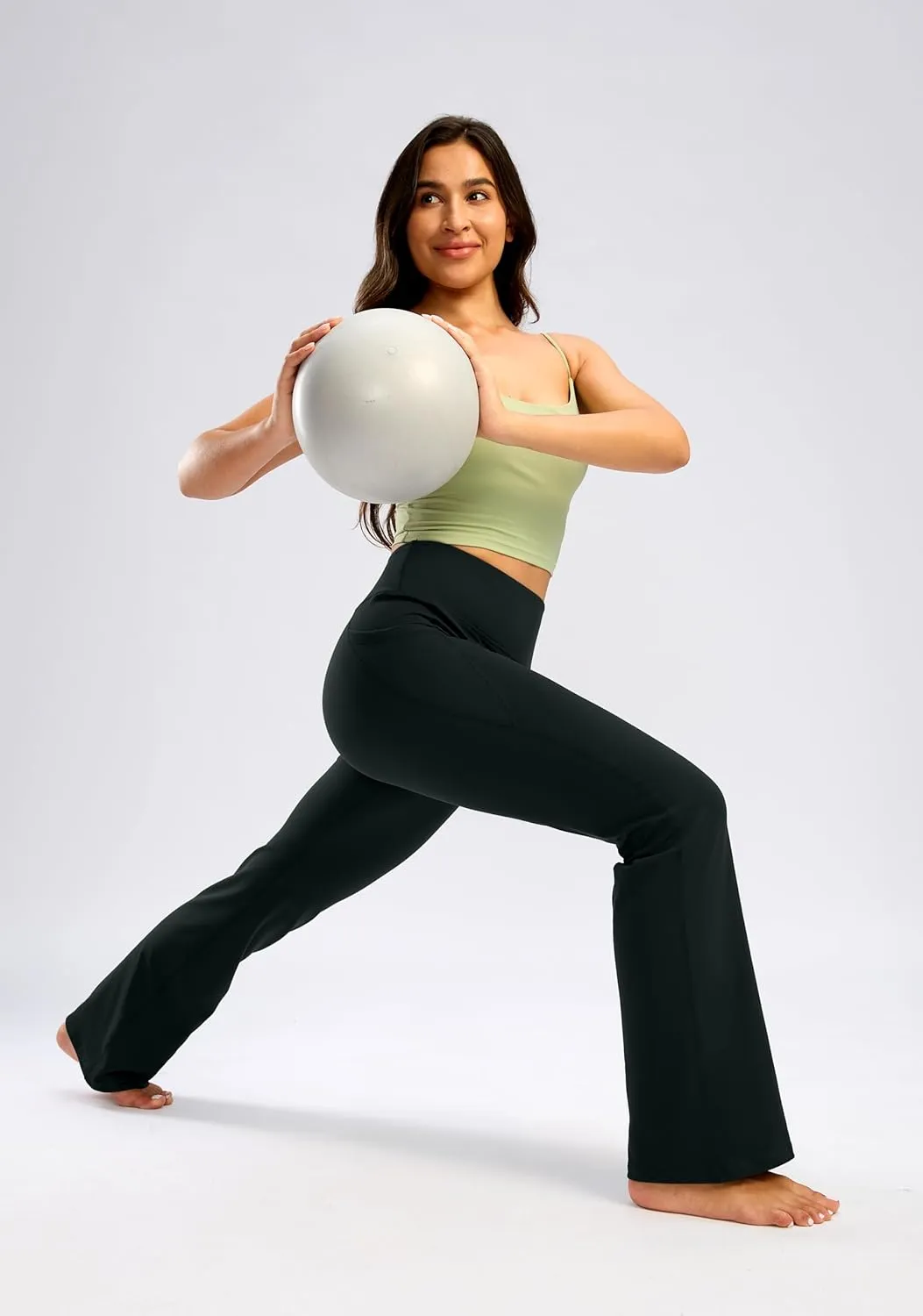 28"/30"/32"/34" Inseam Women's Bootcut Yoga Pants Long Bootleg High-Waisted Flare Pants with Pockets