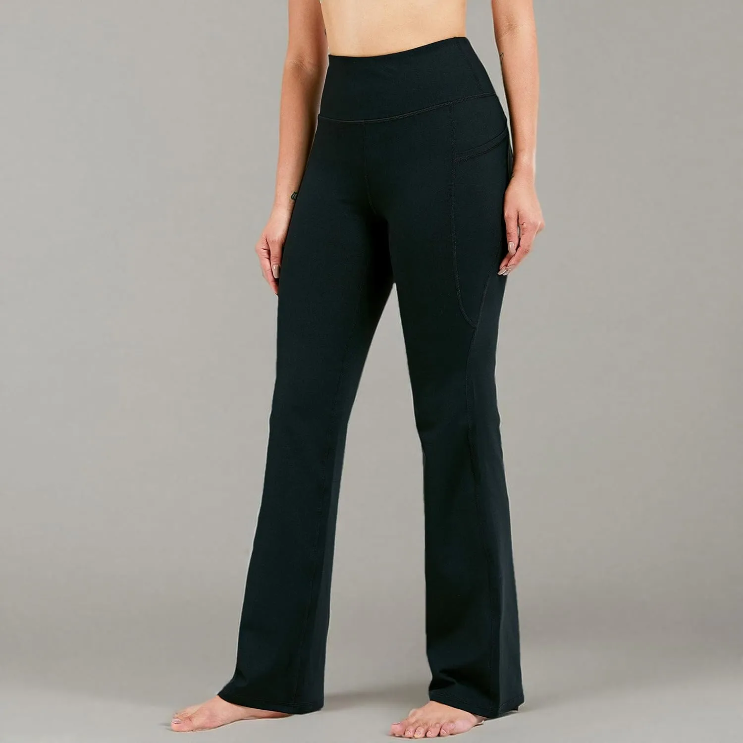 28"/30"/32"/34" Inseam Women's Bootcut Yoga Pants Long Bootleg High-Waisted Flare Pants with Pockets
