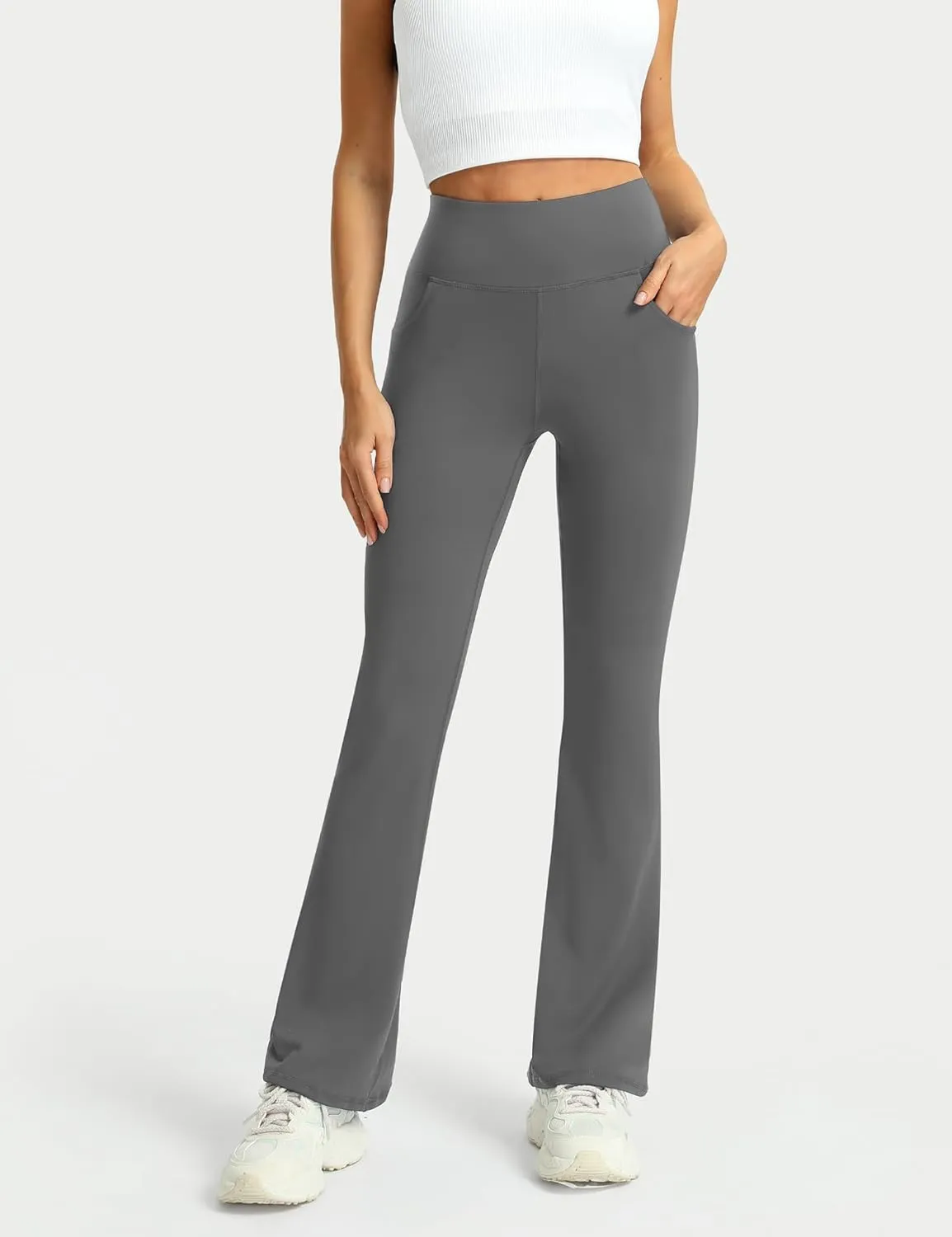 3 Packs Womens High Waist Flare Pants-Flare Yoga PantsYoga Pants with Pockets - High Waist and Wide Leg