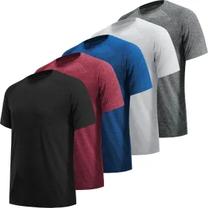 5/7 Pack Workout Shirts for Men Quick Dry Moisture Wicking Mens Gym Shirts Athletic T-Shirts