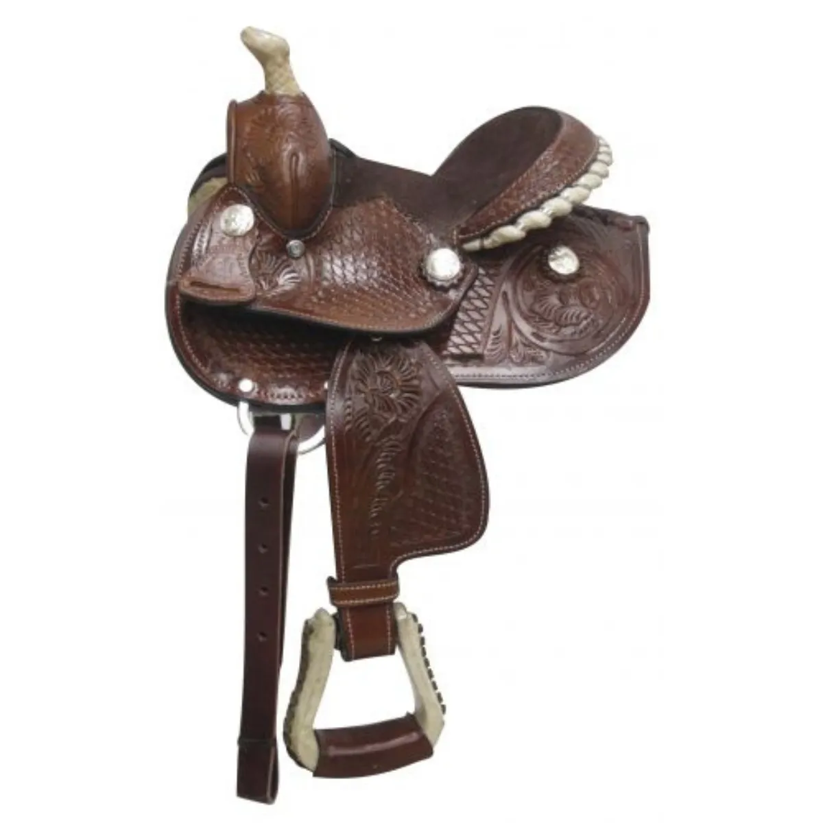 7" DOUBLE T FULLY TOOLED DOUBLE T PONY SADDLE