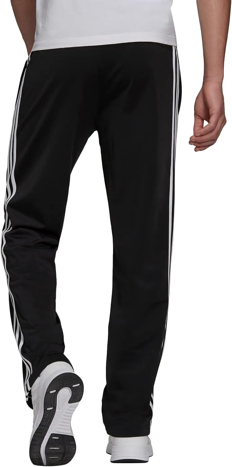 adidas Men's Essentials Warm-up Open Hem 3-stripes Tracksuit Bottoms, Black-white,