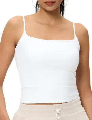 AJISAI 2025 Womens Camisole Tops Spaghetti Strap Tank Top Double Lined Adjustable Summer Crop Tops