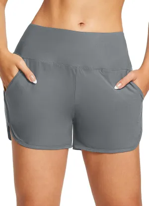 baleaf Women's 3"/5"/ 7" High Waisted Swim Board Shorts Quick Dry Swimsuits Bottoms Trunks with Pockets
