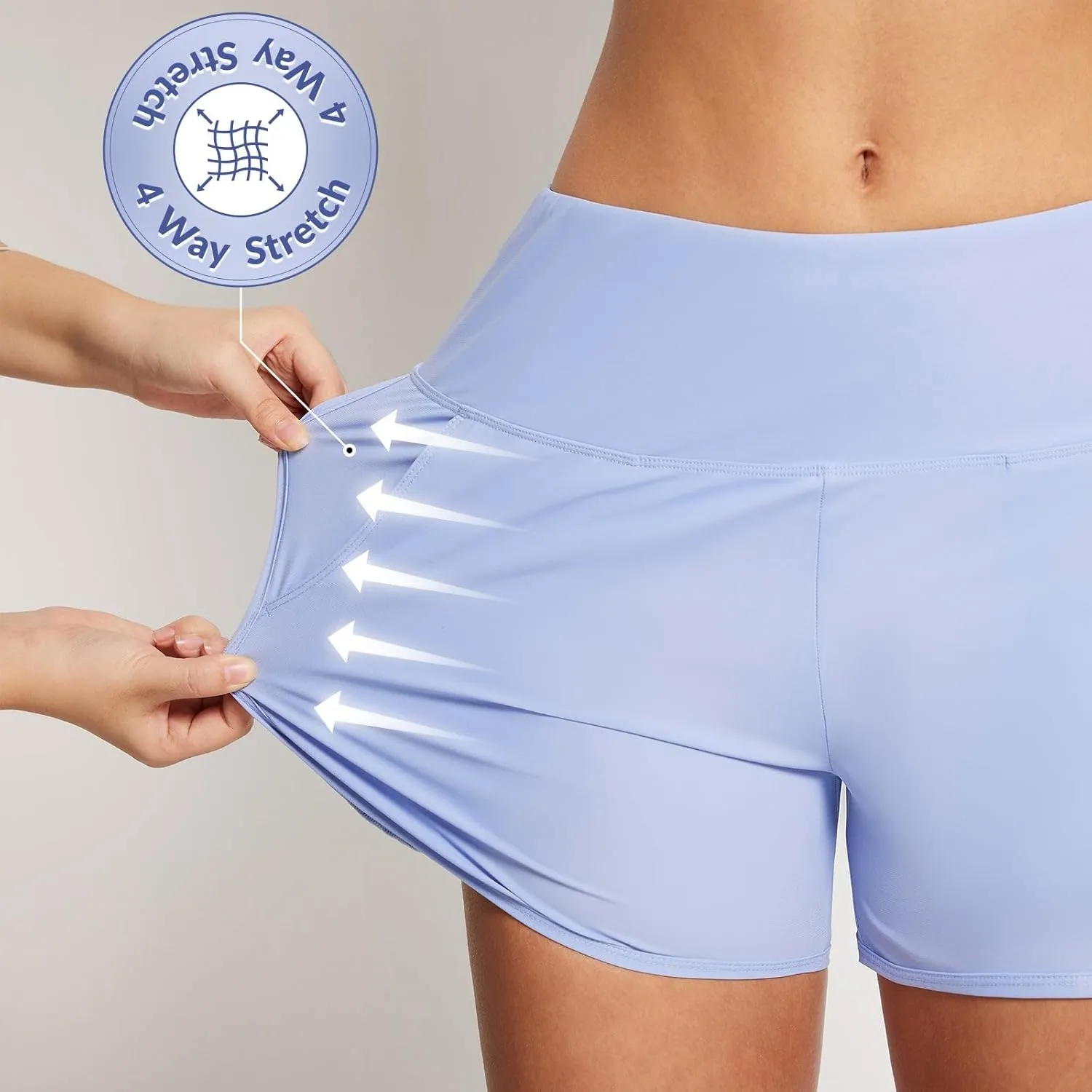 baleaf Women's 3"/5"/ 7" High Waisted Swim Board Shorts Quick Dry Swimsuits Bottoms Trunks with Pockets