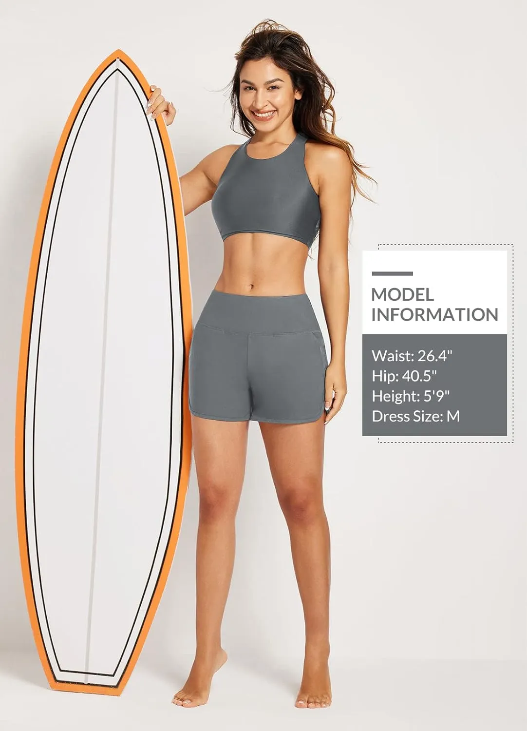 baleaf Women's 3"/5"/ 7" High Waisted Swim Board Shorts Quick Dry Swimsuits Bottoms Trunks with Pockets