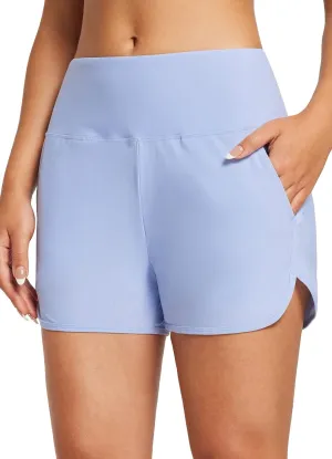 baleaf Women's 3"/5"/ 7" High Waisted Swim Board Shorts Quick Dry Swimsuits Bottoms Trunks with Pockets