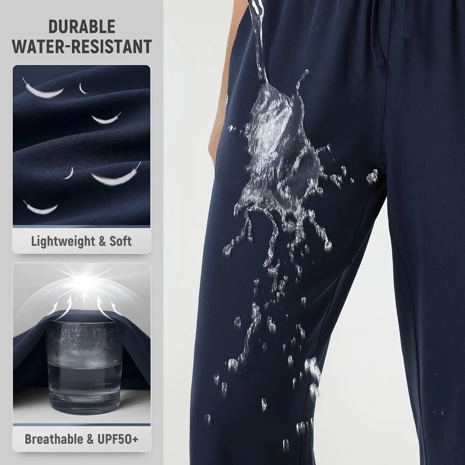 baleaf Women's Hiking Pants Travel Wide Leg Pants with Pockts UPF 50  Loose Lightweight Water Resistant Work
