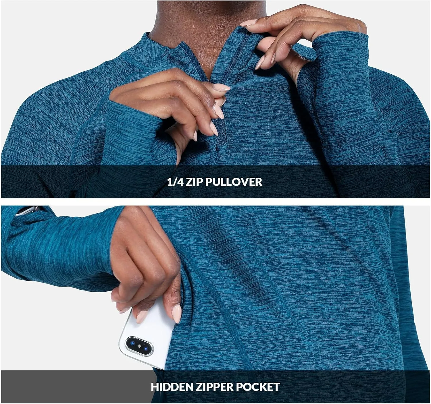 baleaf Women's Long Sleeve Running Shirts Quick Dry Lightweight Pullover Workout Tops Athletic T-Shirts Moisture Wicking