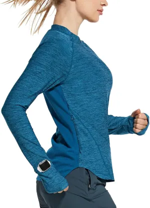 baleaf Women's Long Sleeve Running Shirts Quick Dry Lightweight Pullover Workout Tops Athletic T-Shirts Moisture Wicking