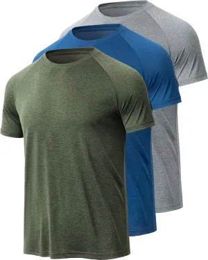 BALENNZ Workout Shirts for Men, Moisture Wicking Quick Dry Active Athletic Men's Gym Performance T Shirts
