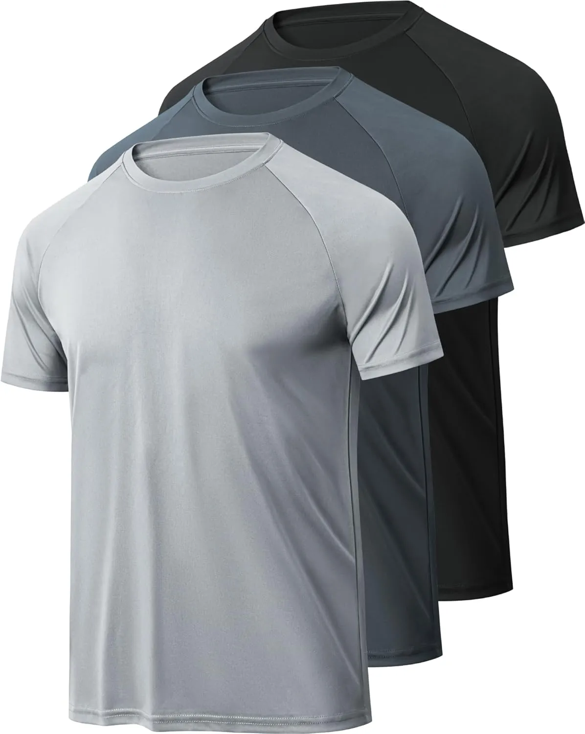 BALENNZ Workout Shirts for Men, Moisture Wicking Quick Dry Active Athletic Men's Gym Performance T Shirts
