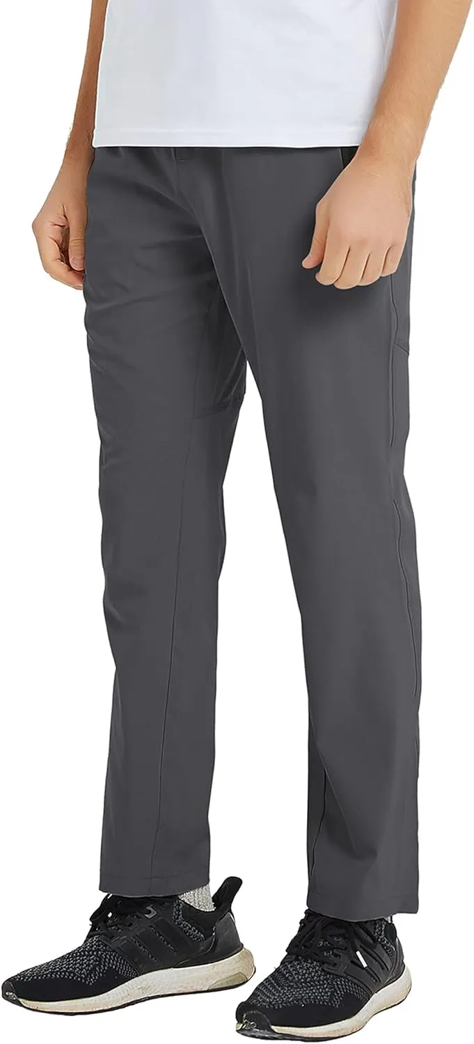 BASUDAM Men's Athletic Pants Thin Lightweight Quick Dry Zipper Pockets Outdoor Sports Pants for Running Jogging Hiking