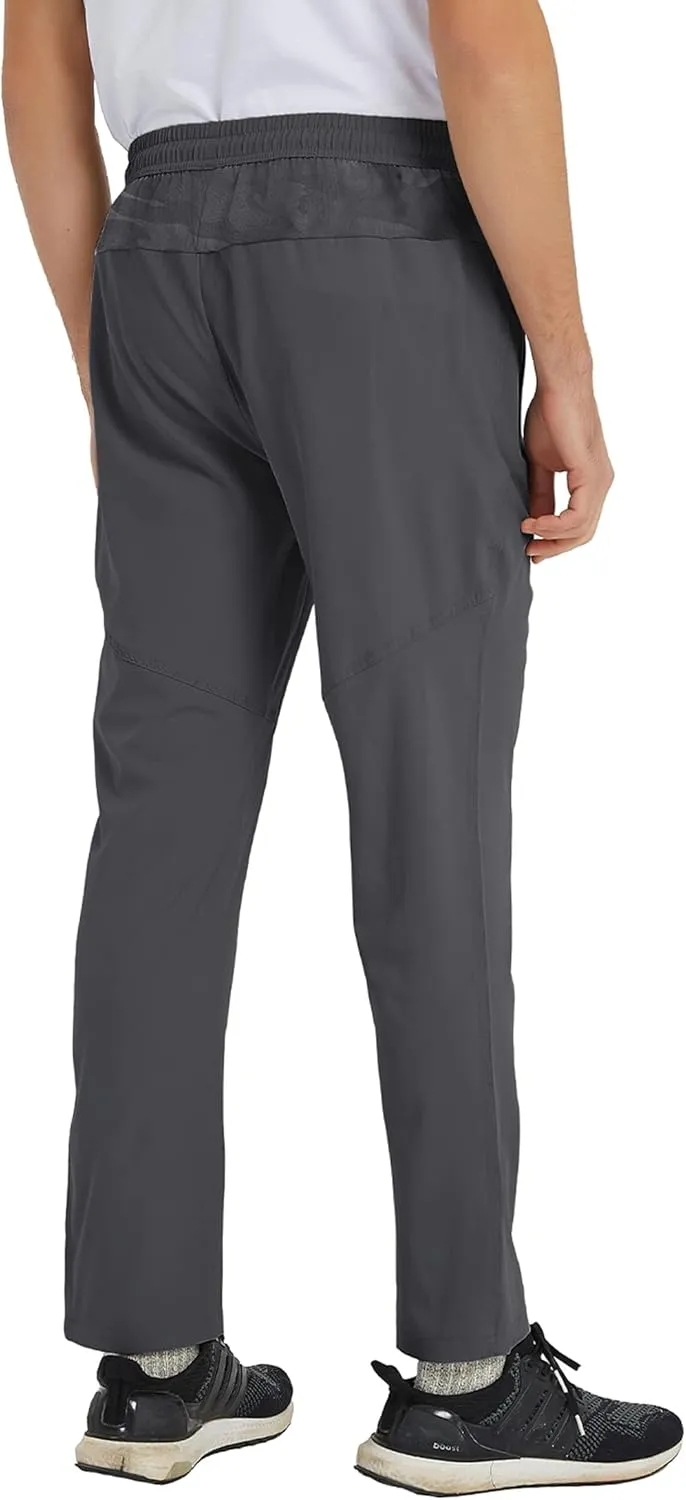 BASUDAM Men's Athletic Pants Thin Lightweight Quick Dry Zipper Pockets Outdoor Sports Pants for Running Jogging Hiking
