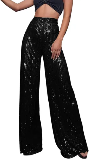 Bell Bottom Pants for Women Cloth High Sequin Women Foot Sexy Pants Fashion Waisted Tape Trousers Lounge Workout
