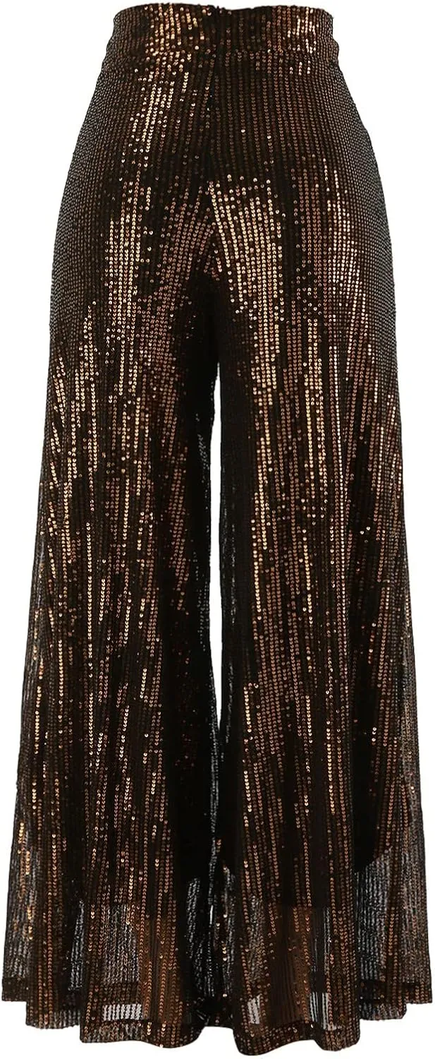 Bell Bottom Pants for Women Cloth High Sequin Women Foot Sexy Pants Fashion Waisted Tape Trousers Lounge Workout