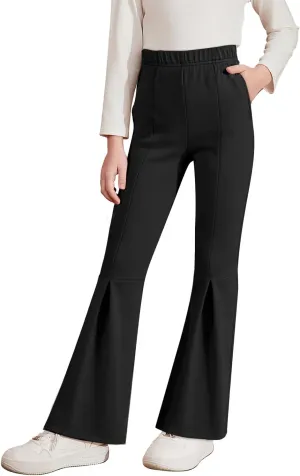 blibean Girls Bell Bottoms Pants School Uniform Stretchy Leggings Size 6-15 Years