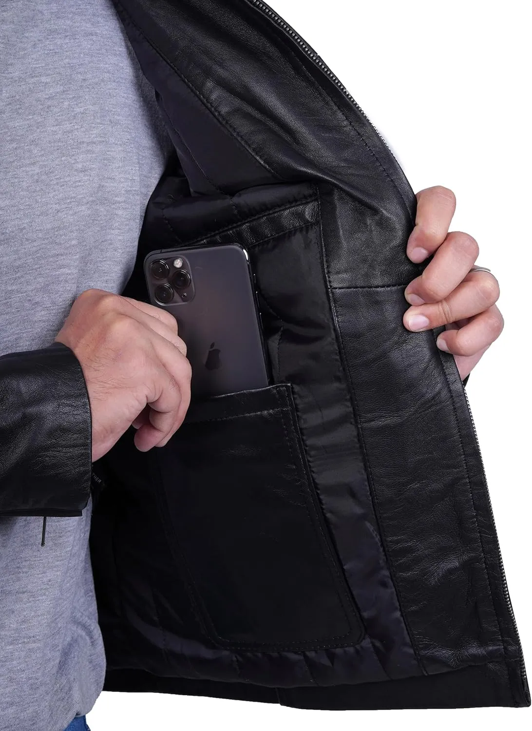 Blingsoul Real Lambskin Leather Jacket Men - Leather Jackets for Men