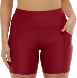 Body Glove Women's Standard Spin Elastic Waist Hybrid Swim Short with UPF 50, 6" Inseam