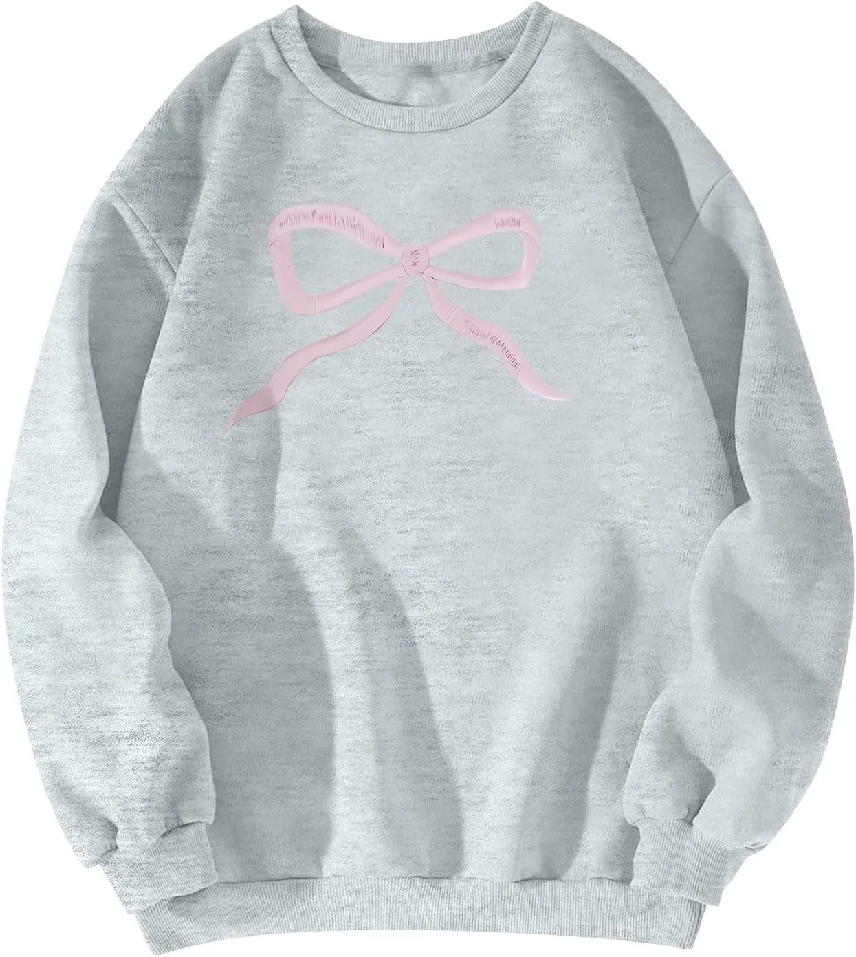 Bow Sweatshirt Coquette Clothes Spring Cute Preppy Aesthetic Clothes Holiday Long Sleeve Tops Crewneck Sweat Shirts