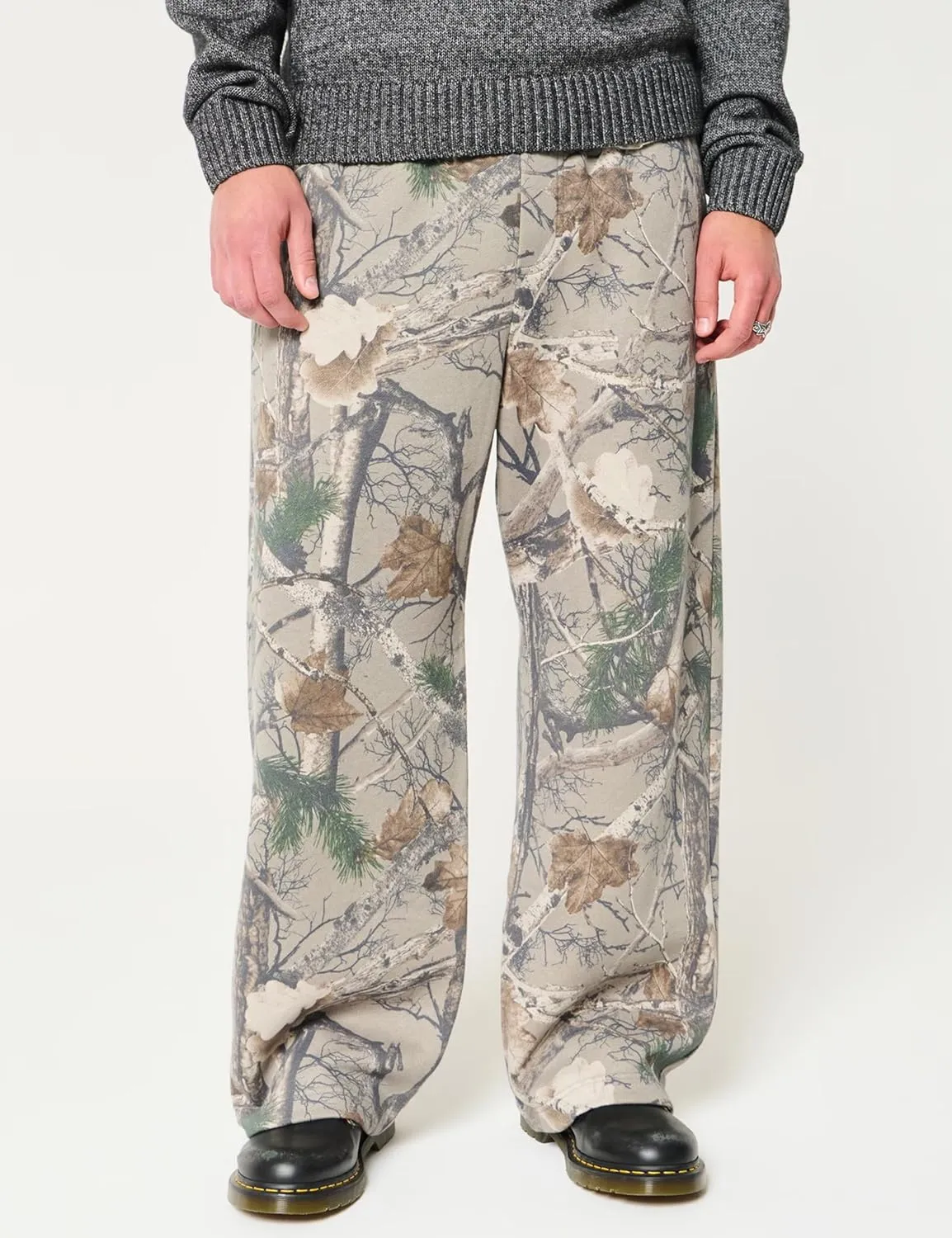Camo Pants for Women Wide Leg High Waist Drawstring Camo Sweatpants Fleece Baggy Causal Jogger Workout Pants