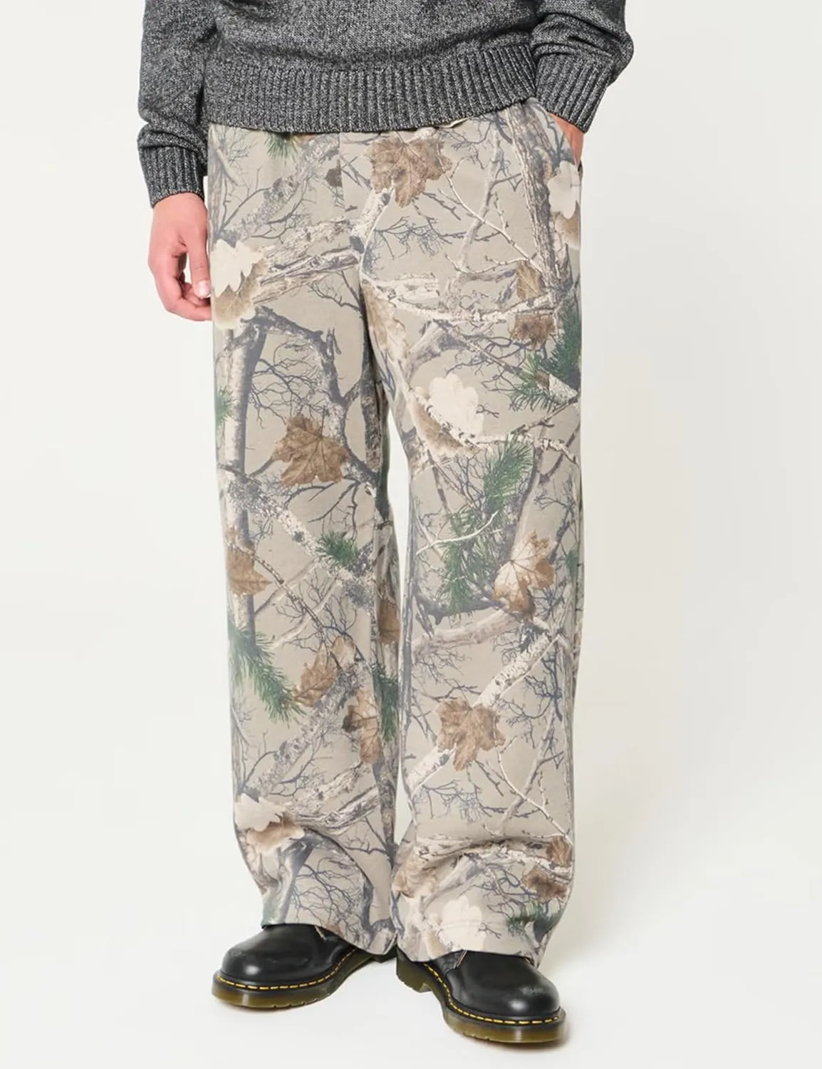 Camo Pants for Women Wide Leg High Waist Drawstring Camo Sweatpants Fleece Baggy Causal Jogger Workout Pants