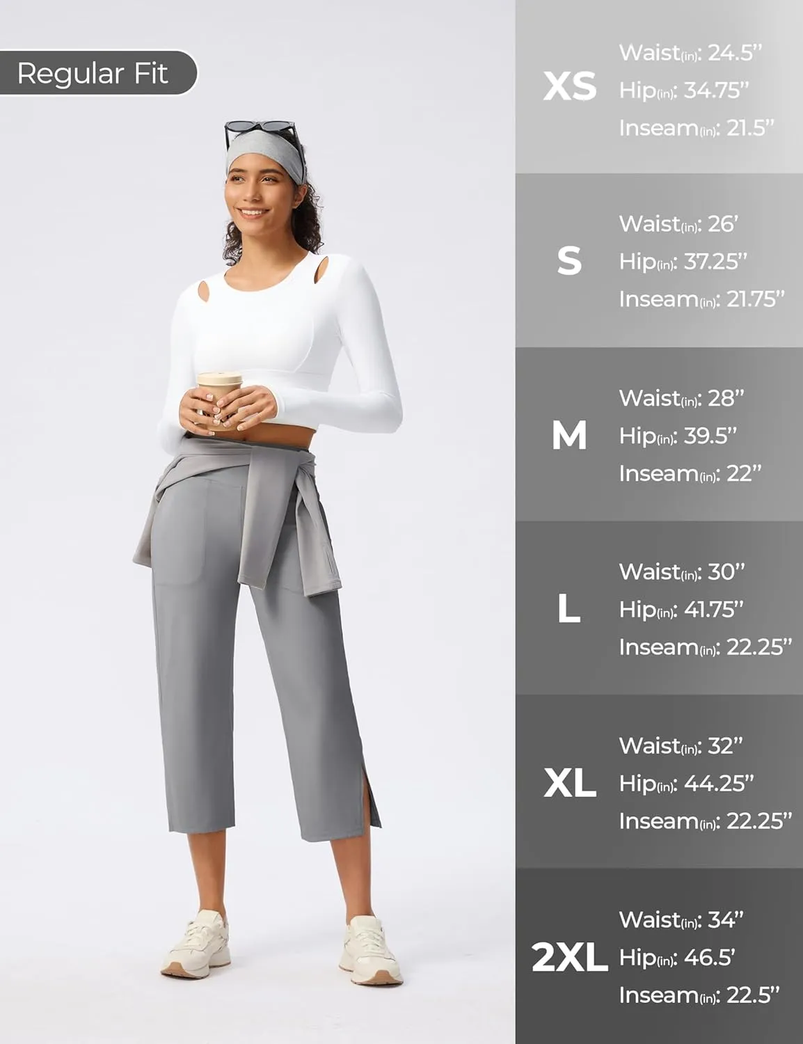 Capri Pants for Women Wide Leg Yoga Capris with Pockets Stretch High Waist Crop Pants Loose Travel