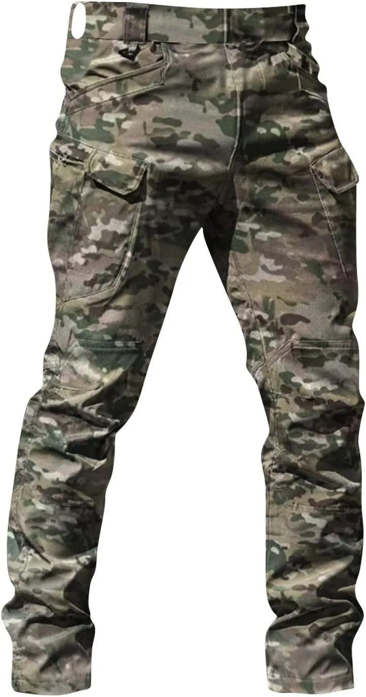 Cargo Pants for Men Outdoor Stretch Multi Pockets Tactical Pants Work Lightweight Elastic Soild Hiking Outfit Slim Fit