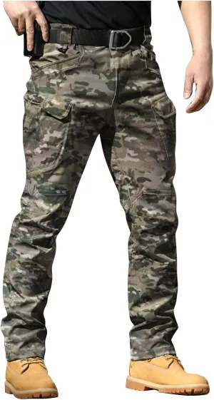 Cargo Pants for Men Outdoor Stretch Multi Pockets Tactical Pants Work Lightweight Elastic Soild Hiking Outfit Slim Fit