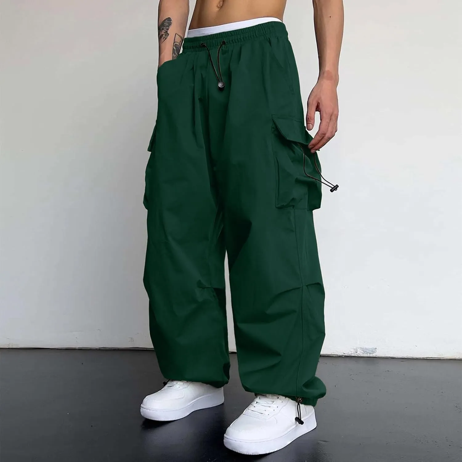 Cargo Work Pant Mens Linen Casual Track Pants Athletic Sweatpants Pockets Baggy Joggers Jog Pants Pant