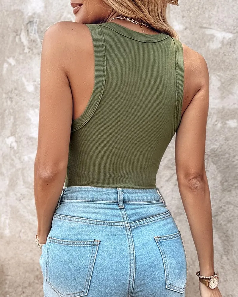 CHICME 2 Piece Tank Tops with Built in Bras Athletic Tank Tops for Women Ribbed Tank Top Fitness Workout Running Tops
