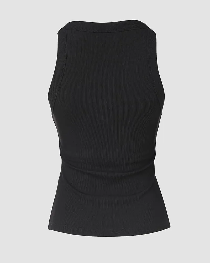 CHICME 2 Piece Tank Tops with Built in Bras Athletic Tank Tops for Women Ribbed Tank Top Fitness Workout Running Tops