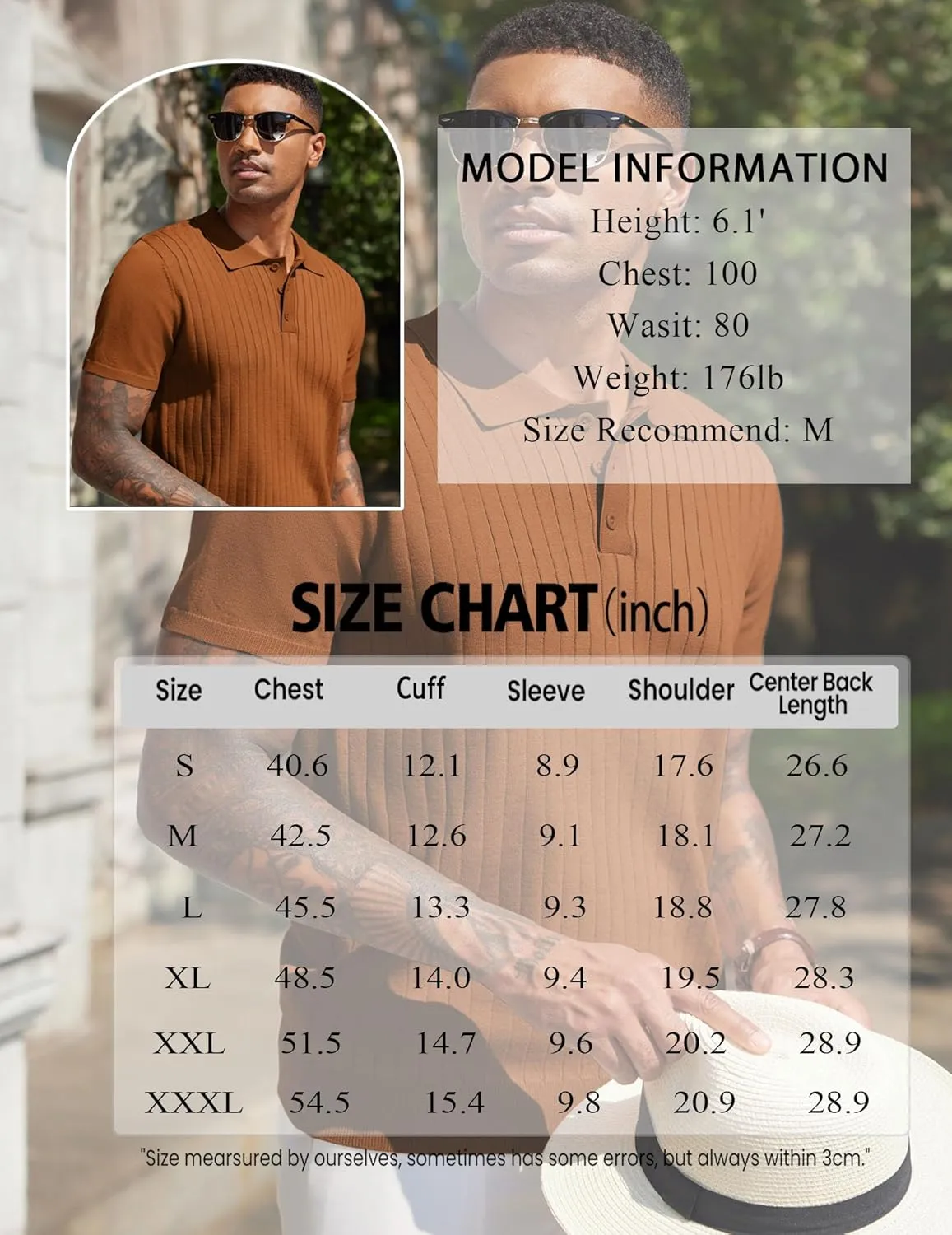 COOFANDY Men's Knit Polo Shirts Short Sleeve Ribbed Knitted Shirt Summer Lightweight Casual Golf Shirts