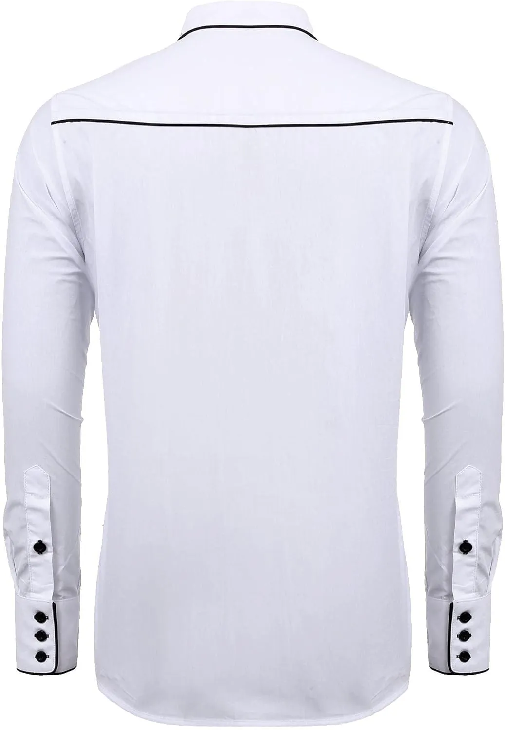 COOFANDY Men's Western Cowboy Shirts Long Sleeve Embroidered Shirt Slim Fit Casual Button Down Shirts
