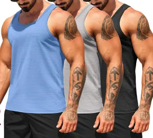 COOFANDY Men's Workout Tank Tops Pack Dry Fit Sleeveless Running Shirts Gym Muscle Bodybuilding T Shirts