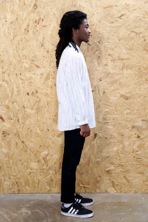 Cream Striped Grandad Shirt