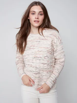 Crew Neck Cable Design [Powder-C2606]