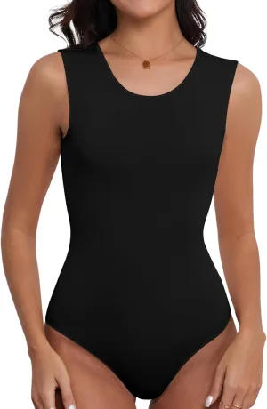 Cute Sleeveless Tank Tops Bodysuit for Women Crew Neck Casual 2025 Summer Tops