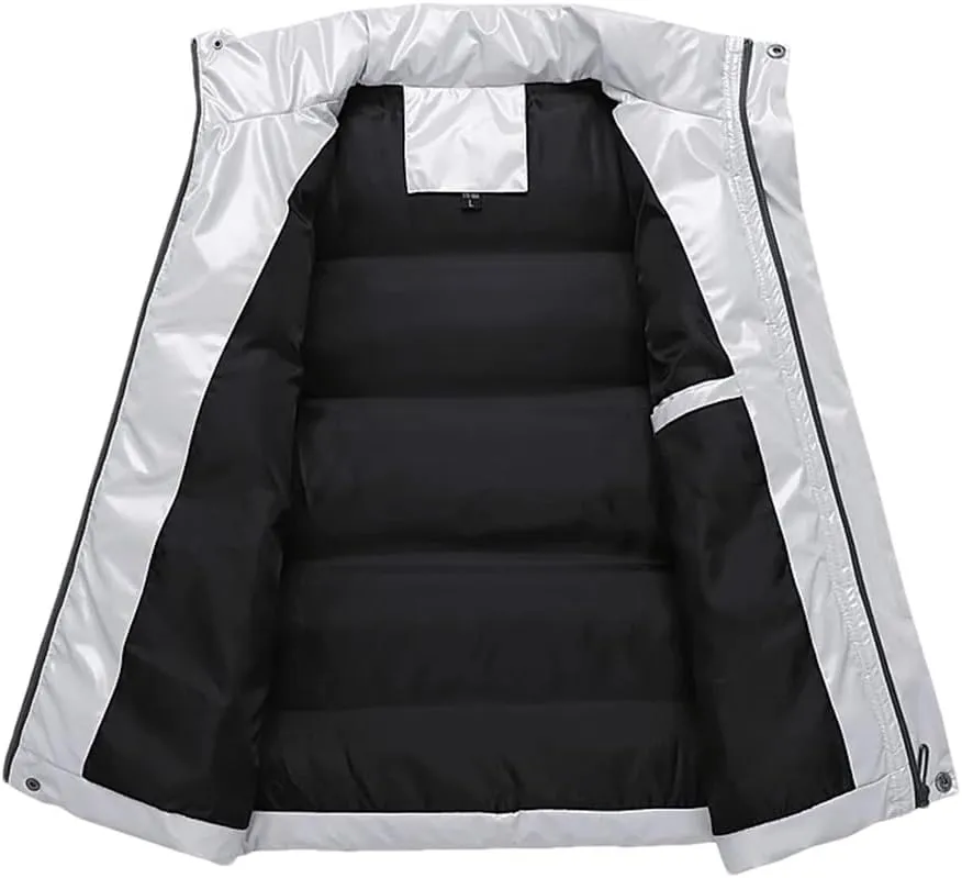 DBFBDTU Men's Sleeveless Jacket Vest Winter Warm Pockets Cotton Padded Jackets Mens Waistcoat
