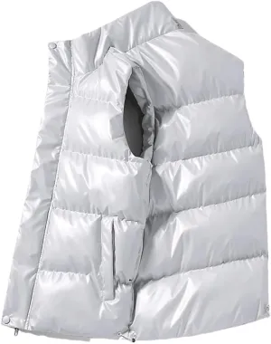 DBFBDTU Men's Sleeveless Jacket Vest Winter Warm Pockets Cotton Padded Jackets Mens Waistcoat