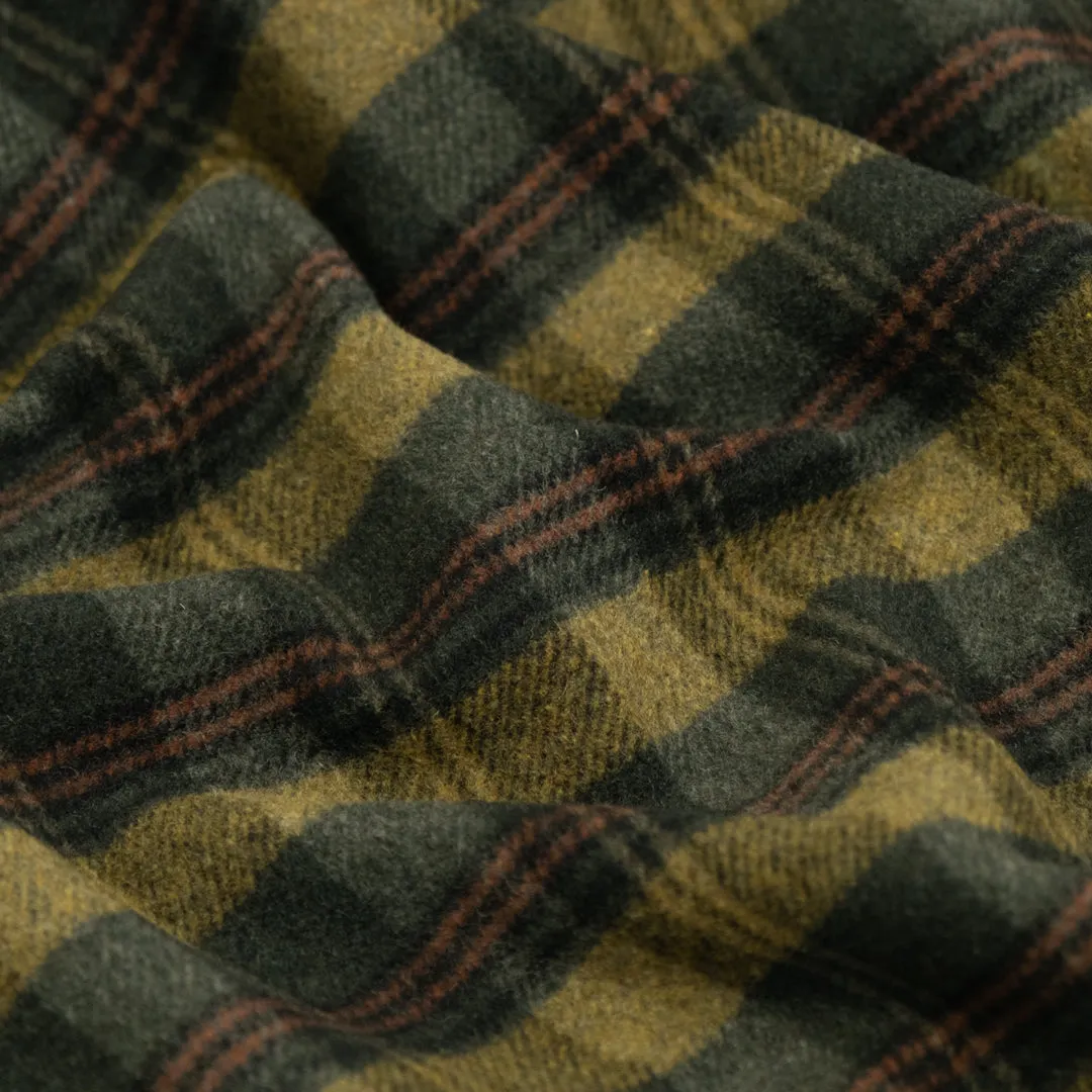 Deadstock Plaid Wool Cashmere Blend Coating - Elmwood/Hunter Green/Rust