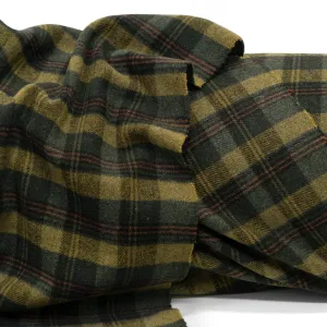 Deadstock Plaid Wool Cashmere Blend Coating - Elmwood/Hunter Green/Rust