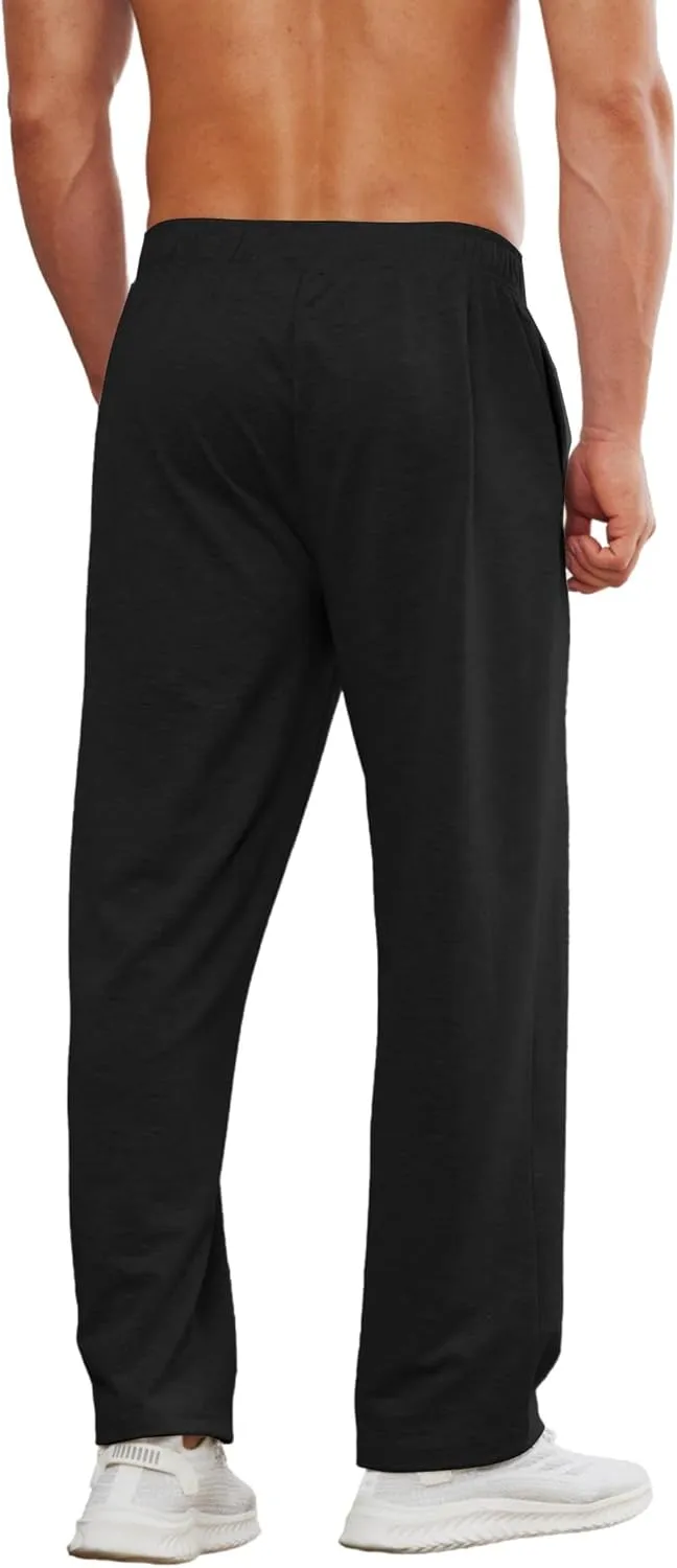 Deyeek Tear Away Pants for Men Full Zipper Legs Sweat Pants Mens Open Bottom Sweatpants Breakaway Cotton Post Surgery Pants