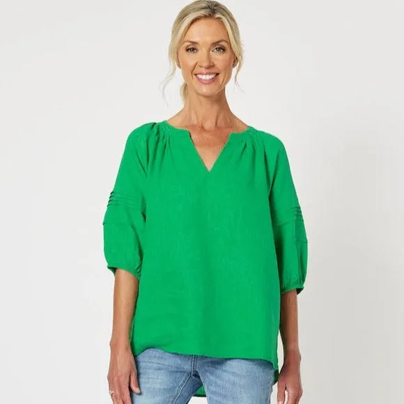 Diana Detail Sleeve Top - Emerald