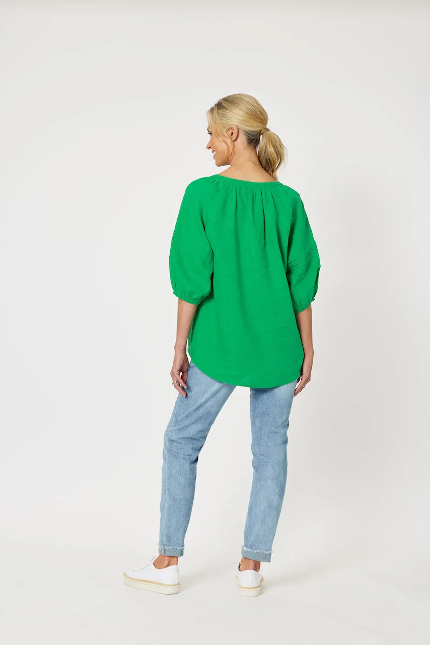 Diana Detail Sleeve Top - Emerald