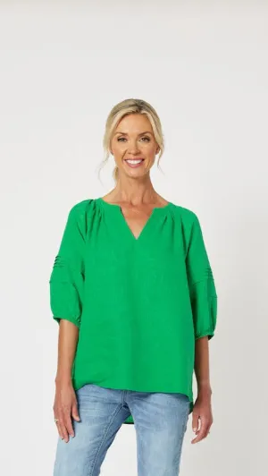 Diana Detail Sleeve Top - Emerald