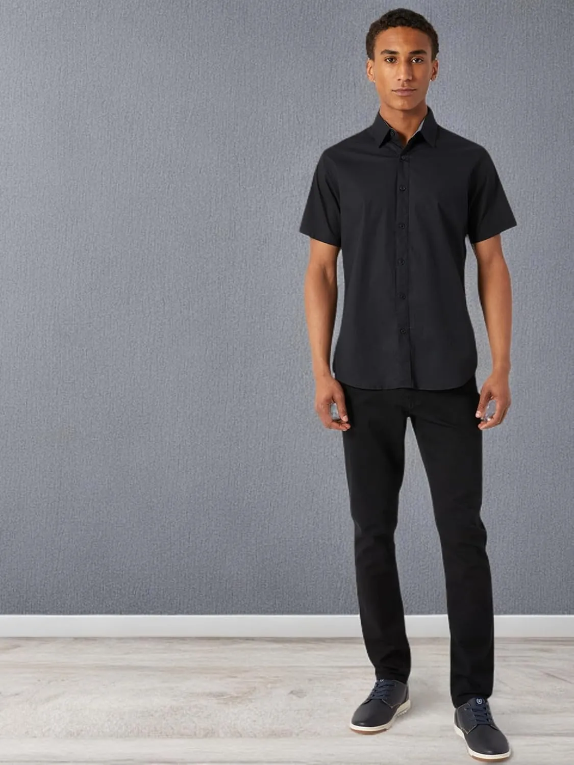 DKNY Mens Short Sleeve Button Down Shirts - Casual Dress Button Up Short Sleeve Shirts for Men | Stretch Cotton